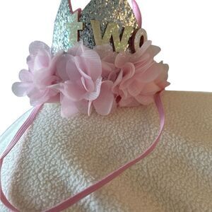 Pink and Silver Birthday Crown for Kids